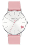 Coach Perry Silver Dial Pink Leather Strap Watch for Women - 14503516