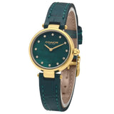 Coach Park Analog Green Dial Green Leather Strap Watch for Women - 14503534