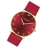 Coach Perry Red Dial Red Leather Strap Watch for Women - 14503486