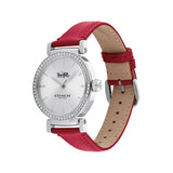 Coach Delancey White Dial Red Leather Strap Watch for Women - 14502878