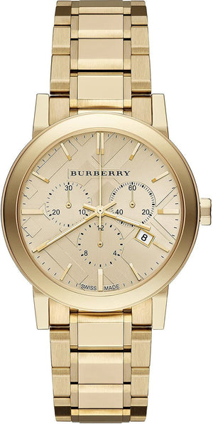 Burberry The City Gold Dial Gold Steel Strap Watch for Women - BU9753