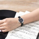 Tissot T Lady Flamingo Black Dial Black Leather Strap Watch For Women - T094.210.16.051.00