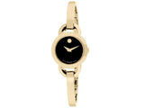 Movado Rondiro 22mm Black Dial Yellow Gold Steel Strap Watch For Women - 0606888