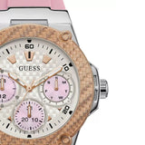 Guess Zena Quartz White Dial Pink Rubber Strap Watch For Women - W1094L4