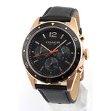 Coach Sullivan Chronograph Black Dial Black Leather Strap Watch for Men - 14602087