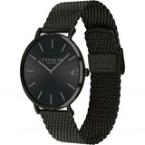 Coach Charles Black Dial Black Mesh Bracelet Watch for Men - 14602148