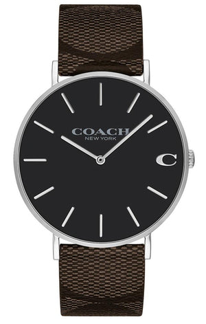 Coach Charles Black Dial Brown Leather Strap Watch for Women - 14602156