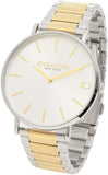 Coach Business Analog Silver Dial Two Tone Steel Strap Watch for Men - 14602432