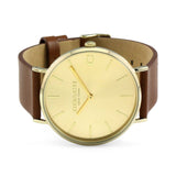 Coach Charles Gold Dial Brown Leather Strap Watch for Women - 14602433