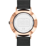 Coach Charles Black Ion Dial Black Mesh Bracelet Watch for Men - 14602470