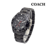 Coach Kent Chronograph Black Dial Black Steel Strap Watch for Men - 14602554