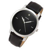 Fossil The Minimalist Carbon Series Black Dial Black Leather Strap Watch for Men - FS5497