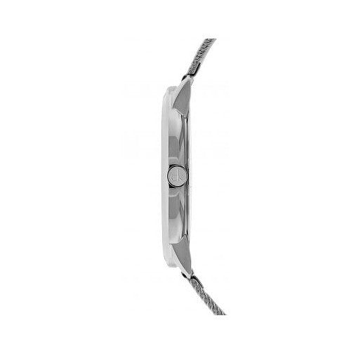 Calvin Klein Minimal White Dial Silver Mesh Bracelet Watch for Men - K3M2112Y