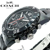 Coach Kent Chronograph Black Dial Black Steel Strap Watch for Men - 14602554