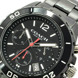 Coach Kent Chronograph Black Dial Black Steel Strap Watch for Men - 14602554