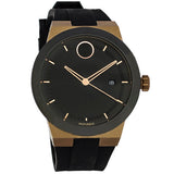 Movado Bold Fusion Black Dial Black Silicone Strap Watch for Men - 3600622