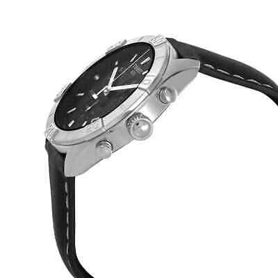 Tissot PR 100 Sport Quartz Chronograph Black Dial Black Leather Strap Watch For Men - T101.617.16.051.00