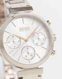 Hugo Boss Flawless Quartz White Dial Gold Steel Strap Watch for Women -1502531