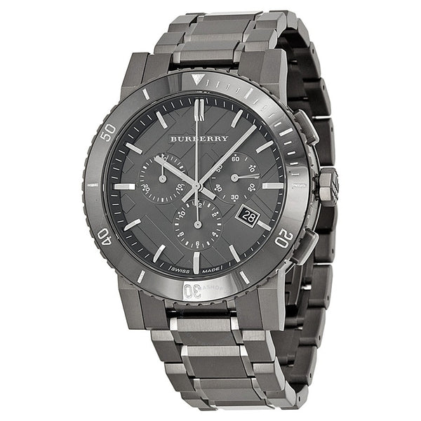 Burberry The City Grey Dial Gunmetal Grey Steel Strap Watch for Men - BU9381
