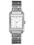 Burberry Nova Check Square White Dial Silver Steel Strap Watch for Women - BU1572