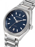 Maserati Triconic Quartz Blue Dial Silver Steel Strap Watch For Men - R8853139002