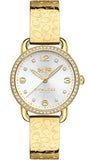 Coach Delancey Diamonds Silver Dial Gold Steel Strap Watch for Women - 14502354