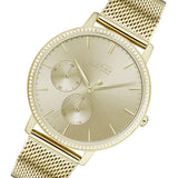 Hugo Boss Infinity Gold Dial Gold Mesh Bracelet Watch for Women - 1502520