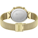 Hugo Boss Flawless White Dial Gold Mesh Bracelet Watch for Women - 1502552