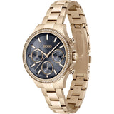 Hugo Boss Hera Blue Dial Gold Steel Strap Watch for Women - 1502566