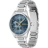 Hugo Boss Grand Course Blue Dial Silver Steel Strap Watch for Women - 1502583