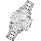 Hugo Boss Novia Chronograph Silver Dial Silver Steel Strap Watch for Women - 1502616