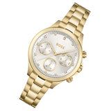 Hugo Boss Hera White Dial Gold Steel Strap Watch for Women - 1502628