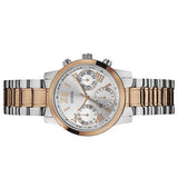 Guess Mini Sunrise Analog Silver Dial Two Tone Steel Strap Watch For Women - W0448L4