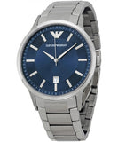 Emporio Armani Renato Blue Dial Silver Steel Strap Watch For Men - AR2477