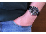 Tag Heuer Carrera Automatic 41mm Black Dial Black Leather Strap Watch for Men - WAR201A.FC6266