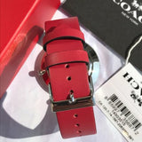 Coach Perry Silver Dial Red Leather Strap Watch for Women - 14503515