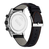 Hugo Boss Aeroliner Black Dial Black Leather Strap Watch for Men - 1512631