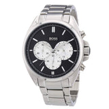 Hugo Boss Driver Black Dial Silver Steel Strap Watch for Men - 1512883