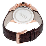 Hugo Boss Driver Sport Chronograph Brown Dial Brown Leather Strap Watch for Men - 1513093