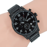 Hugo Boss Chronograph Black Dial Black Steel Strap Watch for Men - 1513180