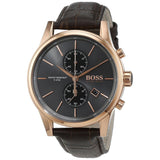 Hugo Boss Jet Grey Dial Brown Leather Strap Watch for Men - 1513281