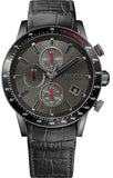 Hugo Boss Rafale Chronograph Grey Dial Grey Leather Strap Watch For Men - 1513445