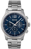 Hugo Boss Professional Chronograph Blue Dial Silver Steel Strap Watch for Men - 1513527