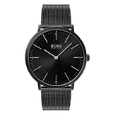 Hugo Boss Horizon Quartz Black Dial Black Mesh Bracelet Watch For Men - 1513542