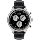 Hugo Boss Companion Black Dial Black Leather Strap Watch for Men - 1513543