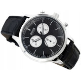 Hugo Boss Companion Black Dial Black Leather Strap Watch for Men - 1513543