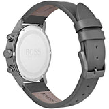 Hugo Boss Grand Prix White Dial Grey Leather Strap Watch for Men - 1513633