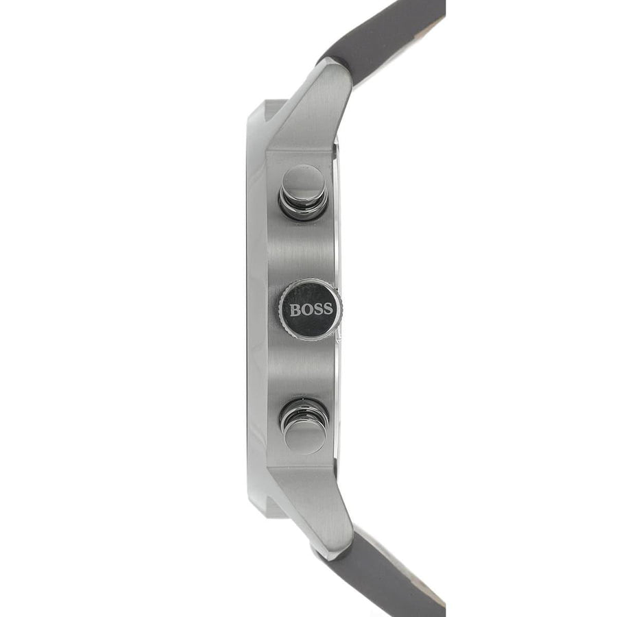 Hugo Boss Architectural Grey Dial Grey Leather Strap Watch for Men - 1513570
