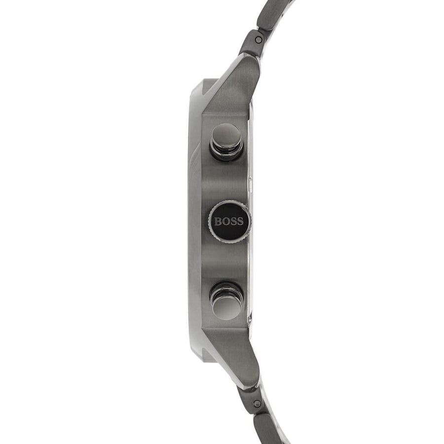 Hugo Boss Architectural Chronograph Blue Dial Grey Steel Strap Watch for Men - 1513574
