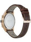 Hugo Boss Grand Prix Brown Dial Brown Leather Strap Watch for Men - 1513605